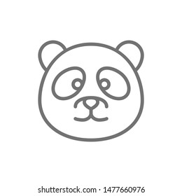 Vector panda, Chinese traditional animal line icon.