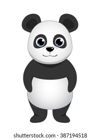 Vector panda. Cute adorable funny vector character. Vector animal. Cartoon panda isolated.