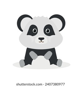 Vector panda. Cute animal character. Minimal cartoon design. Sutable for apps and animation. 