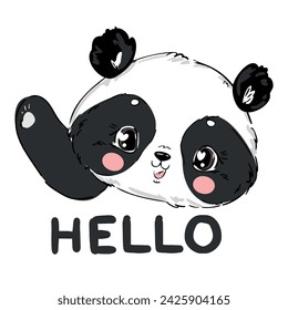 Vector Panda cute illustration, kids print