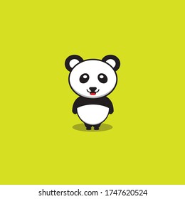 vector panda design with a funny smile expression