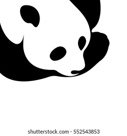 Vektorgrafik eines Panda-Designs auf weißem Hintergrund. Wildtiere.