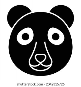 Vector Panda Glyph Icon Design
