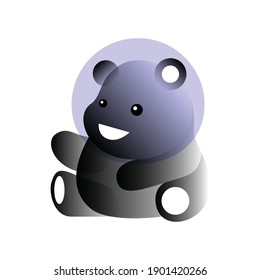 Vector panda in gradient style