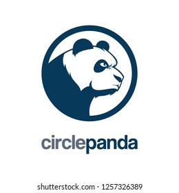 vector of panda head design logo template. flat style design.