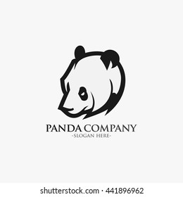 vector of panda head design logo template. flat style design. good for company logo