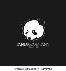 vector of panda head design logo template. flat style design. good for company logo