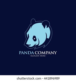 vector of panda head design logo template. flat style design. good for company logo