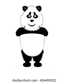 Vector Panda holding a guns on white