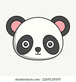 Vector panda Icon. Cute panda - vector file. Cute panda cartoon face symbol. New trendy art panda face symbol illustration. cut identity template icon design element
