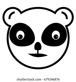 Vector panda Icon on the white background