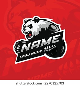 Vector panda mascot gamer logo illustration for gamer