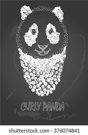 Vector panda on chalkboard