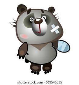 Vector panda on white background