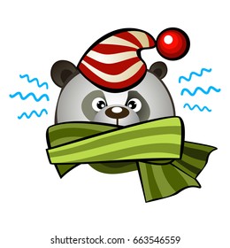 Vector panda on white background