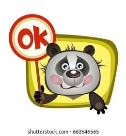 Vector panda on white background