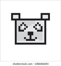 vector panda pixel art cartoons