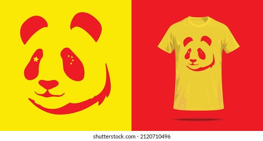 Vector panda t shirt print design.