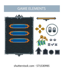 Vector panel, buttons for game interface
