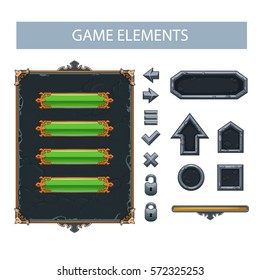 Vector panel, buttons for game interface