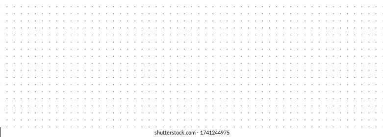 Vector panorama drafting paper. Graphic regular dots grid background. Panorama paper sheet for web design. 