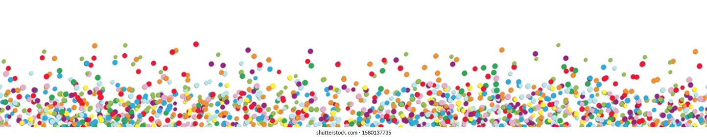 vector panorama illustration of different colored confetti with free white space for text for carnival, sylvester or party time on white background