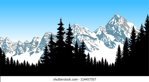 vector panorama of mountains