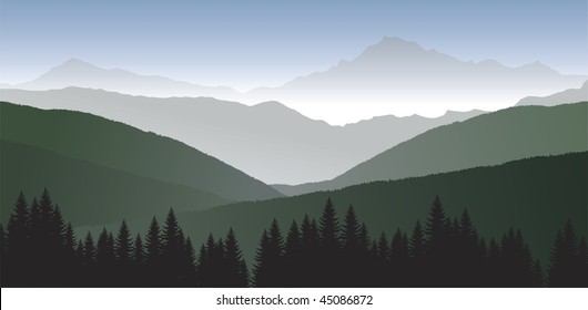 vector panorama of mountains