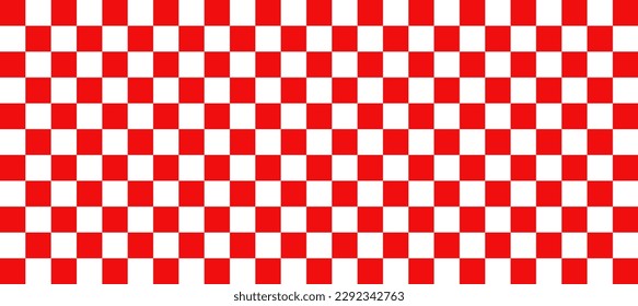 vector of panorama of red and black chessboard background. pattern for fashion, border, cloth, flag, wrapping paper, cover skin, table cloth, scene. flag. svg
