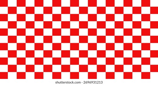 Vector de panorama de fondo de tablero de ajedrez rojo y negro. patrón para la moda, borde, paño, bandera, papel de embalaje, piel de la cubierta, mantel, escena.