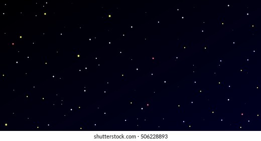 vector panoramic view of night starry sky. Starry Night. Dark night background 