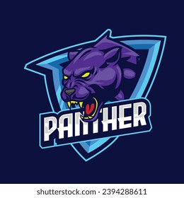 Plantilla de logotipo de mascota de pantera vectorial para equipos deportivos y de juegos aislados