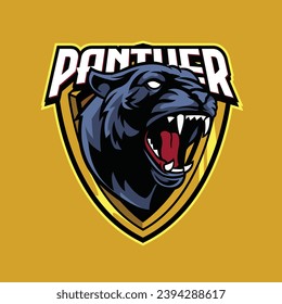Vector panther mascot logo template for sport bussiness and gaming team isolated