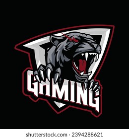 Vector panther mascot logo template for sport bussiness and gaming team isolated