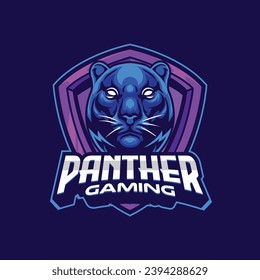 Vector panther mascot logo template for sport bussiness and gaming team isolated