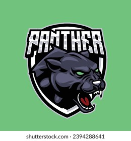 Plantilla de logotipo de mascota de pantera vectorial para equipos deportivos y de juegos aislados