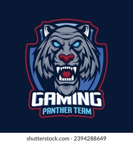 Vector panther mascot logo template for sport bussiness and gaming team isolated