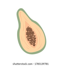 
Icono de papaya vectorial sobre fondo blanco.