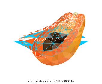 Vector papaya in low poly style