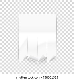 Vector paper ad sheet mockup isolated on transparent background. Vector illustration