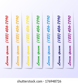 Vector paper advertisement with tear-off slips or stripes