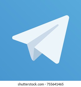 Vector Paper Aircraft logo on the blue background