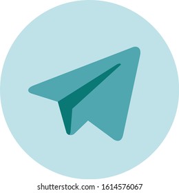 Vector Paper Airplane Circle Icon