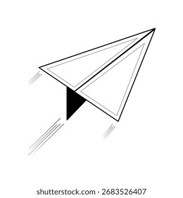 Ilustración de icono de avión de papel de Vector