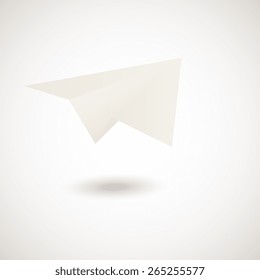 Vector paper airplane in retro style