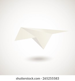 Vector paper airplane in retro style