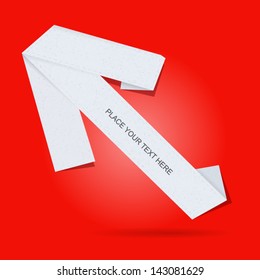 Vector paper arrow on red background