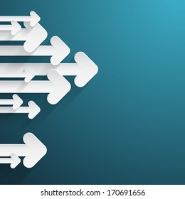 Vector Paper Arrows on Blue Background