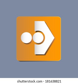Vector Paper arrows on an orange background