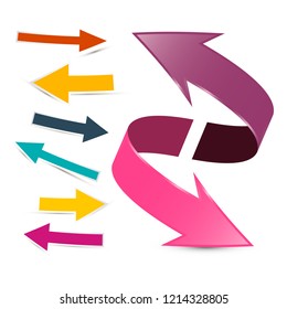 Vector Paper Arrows Set